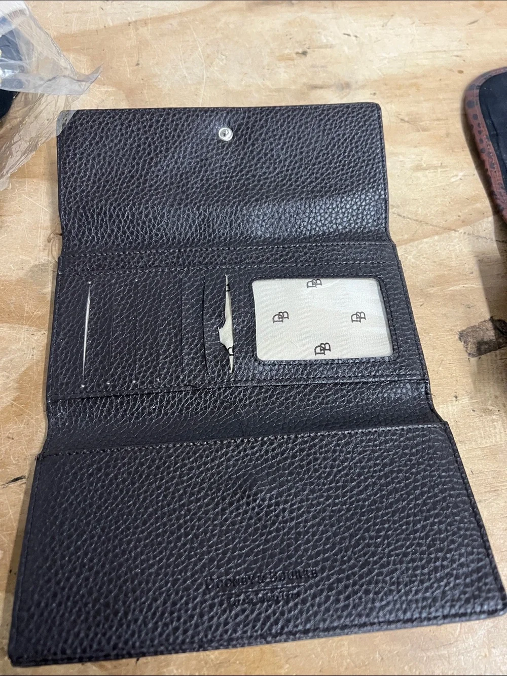 Dooney & Bourke Tan and Black Monogram Wallet